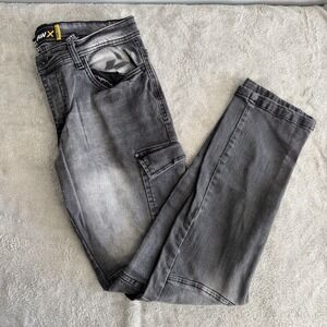 Raw X Men's Jeans 32x 32 Distressed Black Stretch Denim Slim Fit Streetwear